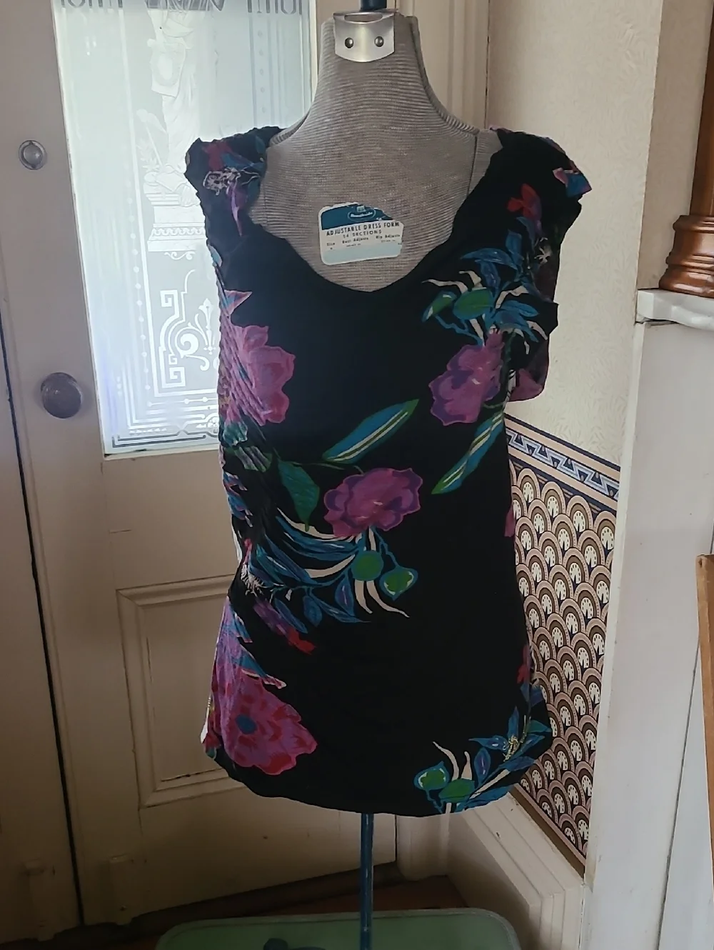 Desigual Pattern Mix Drape Neck Top - Picture 1 of 6